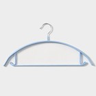 Плечики - вешалки для одежды антискользящие Доляна «Мята», 41.5×20.5 см, набор 3 шт, голубые - Фото 3