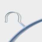 Плечики - вешалки для одежды антискользящие Доляна «Мята», 41.5×20.5 см, набор 3 шт, голубые - Фото 4