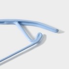 Плечики - вешалки для одежды антискользящие Доляна «Мята», 41.5×20.5 см, набор 3 шт, голубые - Фото 5