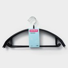 Плечики - вешалки для одежды Доляна, 42×20 см, 4 шт., антискользящее покрытие, чёрные - Фото 7