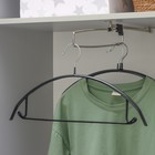 Плечики - вешалки для одежды антискользящие Доляна, 42×20 см, 4 шт, цвет чёрный - Фото 7