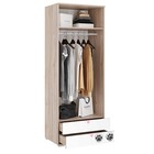 Шкаф двухдверный платяной Панда 802х546х2100 дуб мария/белый - Фото 2