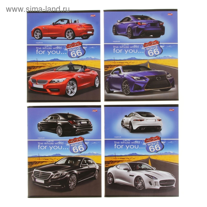 Тетрадь 48 листов клетка "Машина в пустыне", обложка картон хромэрзац, 4 вида МИКС - Фото 1