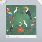 Бумага для скрапбукинга "Экзотические птицы" плотность 180 гр 15,5х17 см - Фото 2