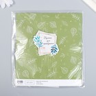 Бумага для скрапбукинга "Зелёные листочки" плотность 180 гр 15,5х17 см - Фото 4