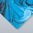 Бумага для скрапбукинга "Разводы голубой краски" плотность 180 гр 15,5х17 см - Фото 3
