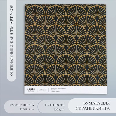 Бумага для скрапбукинга «Веера», плотность 180 г, 15.5×17 см