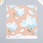 Бумага для скрапбукинга "Нежно-голубые цветы" плотность 180 гр 15,5х17 см - Фото 2