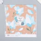 Бумага для скрапбукинга "Нежно-голубые цветы" плотность 180 гр 15,5х17 см - Фото 4