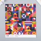 Бумага для скрапбукинга "Color geometry" плотность 180 гр 15,5х17 см - Фото 2