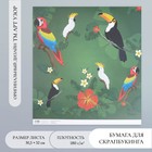 Бумага для скрапбукинга "Экзотические птицы" плотность 180 гр 30,5х32 см - Фото 1