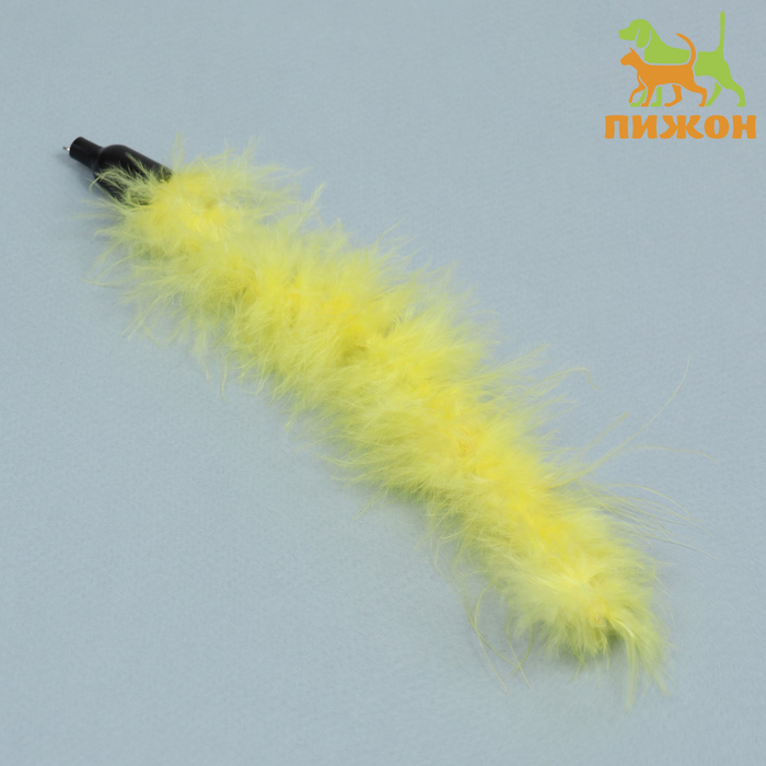 Игрушка-дразнилка для кошек «Хвост», с бубенчиком, 23 см, жёлтая - Фото 1