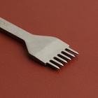 Набор строчных ромбовидных пробойников для кожи, шаг = 4 мм, 4 шт., цвет никель - Фото 2