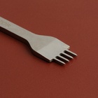 Набор строчных ромбовидных пробойников для кожи, шаг = 4 мм, 4 шт., цвет никель - Фото 3