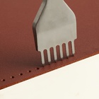 Набор строчных ромбовидных пробойников для кожи, шаг = 4 мм, 4 шт., цвет никель - Фото 8