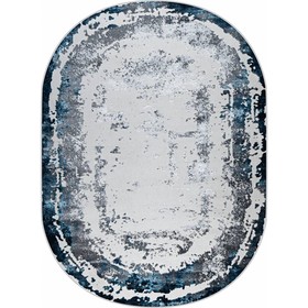Ковёр овальный Kleopatra 36897J, размер 150x230 см, цвет blue fls/l.grey