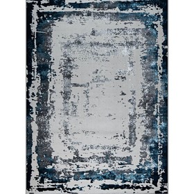 Ковёр прямоугольный Kleopatra 36897J, размер 150x400 см, цвет blue fls/l.grey