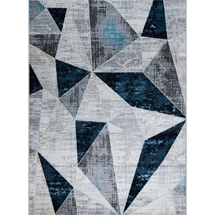 Ковёр прямоугольный Kleopatra 37515A, размер 125x180 см, цвет blue fls/l.grey