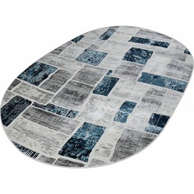 

Ковёр овальный Kleopatra 38471A, размер 80x150 см, цвет blue fls/l.grey