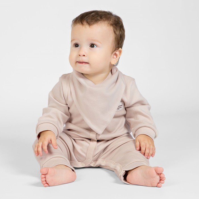 Комбинезон детский с открытыми ножками Basic, рост 56 см, цвет бежевый