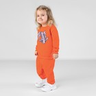 Костюм для девочки: свитшот и брюки, рост 74 см, цвет оранжевый - фото 298729171