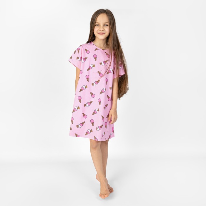 Ночная сорочка для девочки «Симпл-димпл», рост 146 см, цвет розовый
