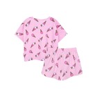 Пижама для девочки: футболка и шорты «Симпл-димпл», рост 146 см, цвет розовый - Фото 3