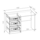 Стол письменный Лена-2, 1100х610х730, Белый/Белый глянец - Фото 2