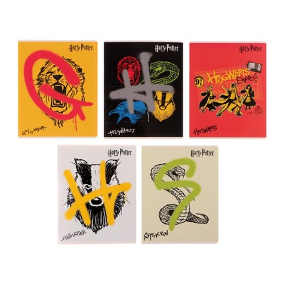 Тетрадь 48 листов в клетку "Гарри Поттер", обложка мелованный картон, блок офсет 65, 5 видов МИКС