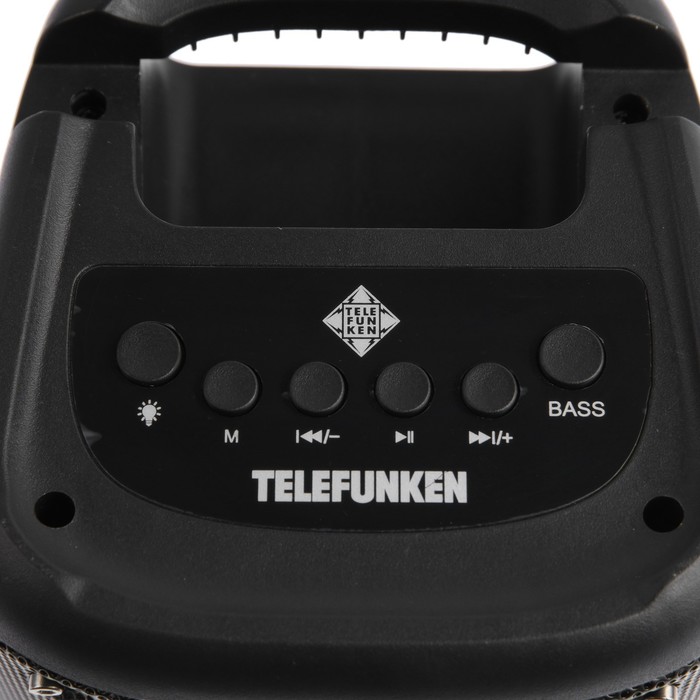 Портативная колонка Telefunken TF-PS1237B, 15Вт, 1500мАч, FM,BT, USB, TWS, подсветка, черная - фото 51327013