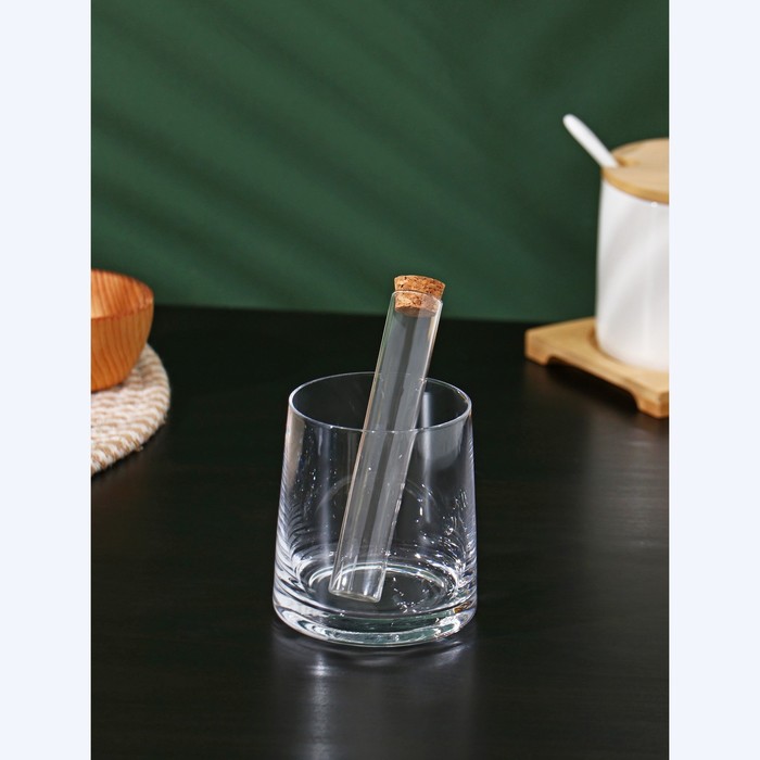 Колба стеклянная для заваривания с пробкой из бамбука BellaTenero «Алхимия», 2×12 см, набор, 12 шт - фото 1909143444