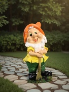 Садовая фигура из гипса «Гном с метлой», 30×14×14 см - Фото 3