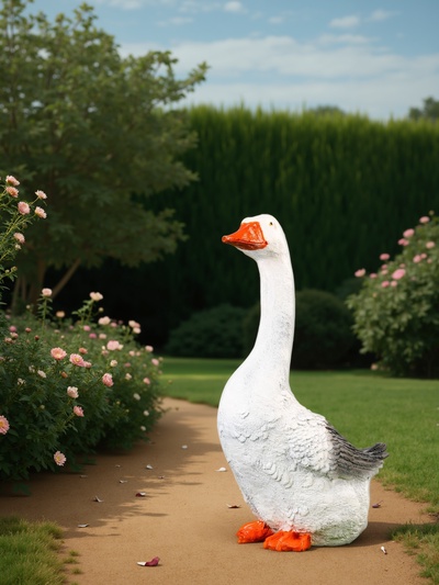Садовая фигура из полистоуна «Гусь», h=47 см
