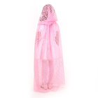Карнавальный набор принцессы плащ гипюр розовый,корона,длина 85см - Фото 2