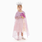 Карнавальный набор принцессы плащ гипюр аметистовый,корона,длина 85см - Фото 1