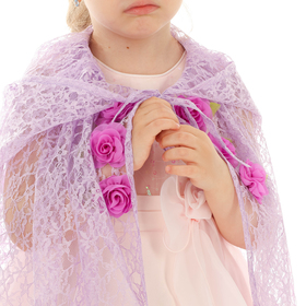 Карнавальный костюм «Принцесса», плащ гипюр, корона, длина 85 см, цвет аметистовый