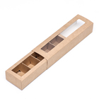 Коробка под 5 конфет с обечайкой, с окном, с тонкими разделителями, КРАФТ 21×5×3.3 см - Фото 4