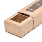 Коробка под 5 конфет с обечайкой, с окном, с тонкими разделителями, КРАФТ 21×5×3.3 см - Фото 5