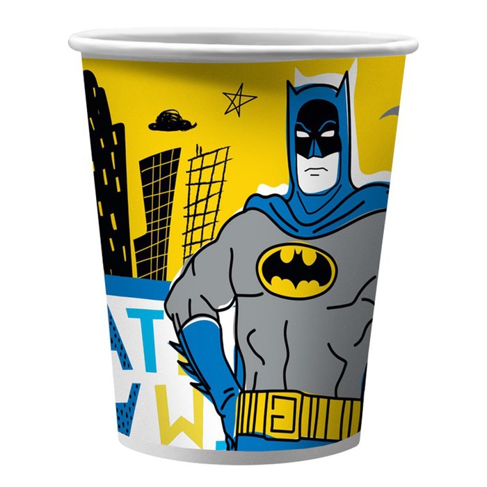 Набор бумажных стаканов Batman, жёлтый, 6 шт, 250 мл