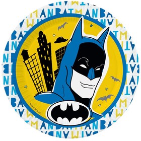 Набор бумажных тарелок Batman, жёлтый, 6 шт., 18 см