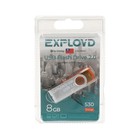 Флешка Exployd 530, 8 Гб, USB2.0, чт до 15 Мб/с, зап до 8 Мб/с, оранжевая - фото 10386283