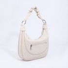 Сумка - мешок женская на молнии, 33×23×8 см, светло-бежевая - Фото 2