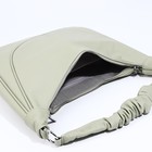 Сумка-мешок на молнии, наружный карман, длинный ремень, цвет зелёный - Фото 7