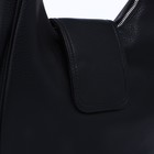 Сумка-мешок на молнии, наружный карман, длинный ремень, цвет чёрный - Фото 4
