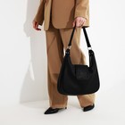 Сумка-мешок на молнии, наружный карман, длинный ремень, цвет чёрный - Фото 8