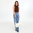 Сумка-мешок на молнии, наружный карман, длинный ремень, цвет белый - фото 808358427 Сумка-мешок на молнии, наружный карман, длинный ремень, цвет белый - фото 808358427