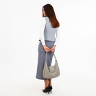 Сумка женская на молнии, цвет серо-бежевый - фото 27232973