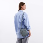 Сумка-рюкзак на молнии, 3 наружных кармана, длинный ремень, цвет голубой - фото 11996483