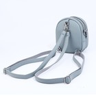 Сумка-рюкзак на молнии, 3 наружных кармана, длинный ремень, цвет голубой - фото 11996479