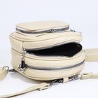 Сумка-рюкзак на молнии, 3 наружных кармана, длинный ремень, цвет светло-бежевый - фото 22126995